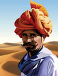 Portrait of a rajasthani man