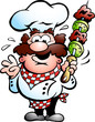 Kebab Chef with a kebab skewer Kebab Chef with a kebab skewer