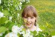 little girl in spring park