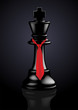 Chess Black King with a tie - Vector Illustration