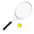 Raquette de tennis blanche