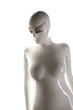 White and Shiny Latex Rubber Catsuit with Mask