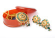 Indian Traditional Gold Necklace with Pair of Earrings