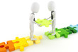 3d man and colorful puzzle pieces 3d man and colorful puzzle pieces