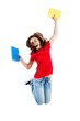 Girl jumping, running isolated on white background Girl jumping, running isolated on white background