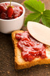 Wild strawberry jam with toast