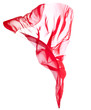 Red flying fabric isolated