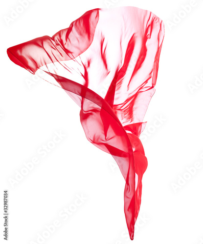 Foto: Red flying fabric isolated Red flying fabric isolated