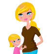 A fényképek részletei Cute blond Mother with daughter - isolated on white