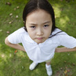 Photo: funny little asian girl, shot from above funny little asian girl, shot from above