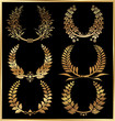 set of golden laurel wreaths