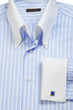 cufflink on blue striped shirt cufflink on blue striped shirt