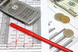 Business composition with financial charts
