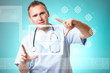 Medicine doctor working with futuristic interface