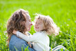 Woman and child having fun Woman and child having fun