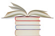 Stacked books isolated