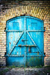 Iron gate in blue