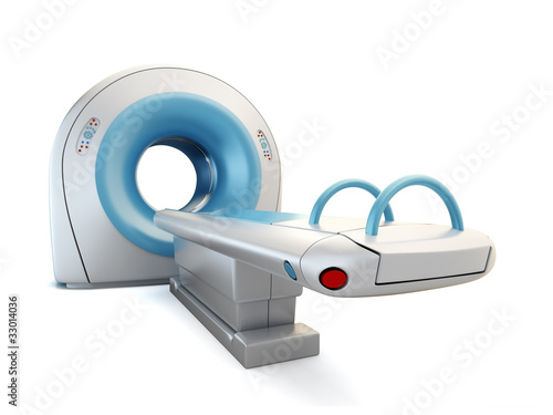 Illustration: MRI scanner, isolated on white background. MRI scanner, isolated on white background.