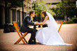 Bride and groom in the city
