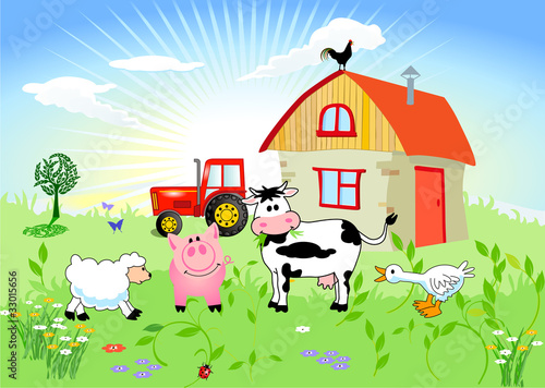 Vektor: Bauernhof-Tiere Bauernhof-Tiere