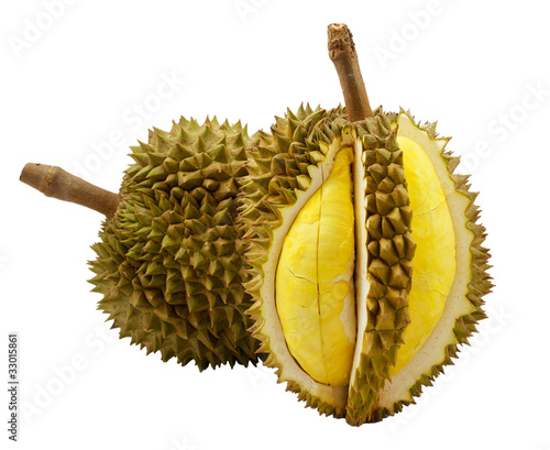 Foto: Durian isolated on white background Durian isolated on white background