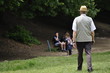 Old man walking in the park