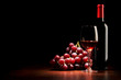 ����: Wine glass and Bottle and red grapes on a wooden table � Igor Klimov #33019626