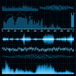 Sound waves set. Music background. EPS 8