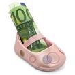 Kinderschuh mit 100 Euroschein