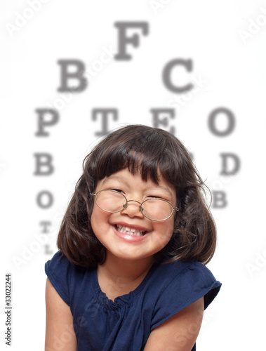 Photo: Little Girl Vision Test for Glasses Little Girl Vision Test for Glasses