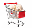 Champignons in Einkaufswagen