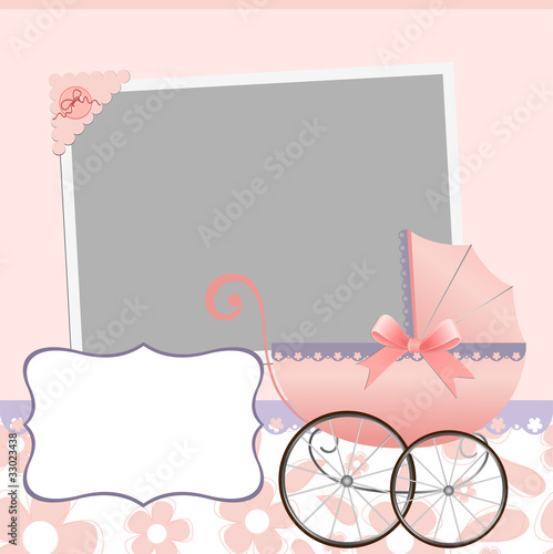 Vector: Cute template for baby's card Cute template for baby's card