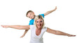 mother with son in studio
