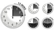 set of black timer 15 30 45 and 60 minutes