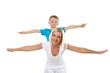 mother with son in studio