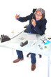 stockbroker at the phone
