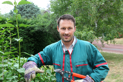Foto: Portrait of smiling gardener Portrait of smiling gardener