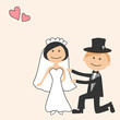 Wedding invitation with funny bride and groom Wedding invitation with funny bride and groom