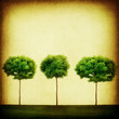 Retro Background. Growing Trees