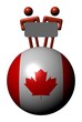 people holding sign on Canadian flag sphere illustration people holding sign on Canadian flag sphere illustration