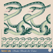 Decorative seamless pattern of interwoven snakes