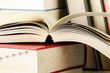Composition with stack of books on the table Composition with stack of books on the table