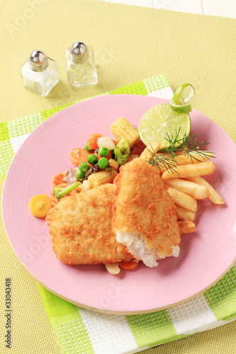 Photo: Fried fish and French fries Fried fish and French fries