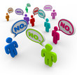 No - People Talking in Speech Bubbles Disagreement