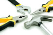 Tool kit of hammer, adjustable wrence and pliers