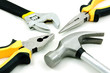 Tool kit of hammer, adjustable wrence and pliers