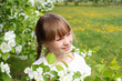 little girl in spring park