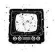 vector grungy illustration of retro tv set