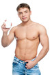 Man offer cream lotion