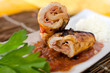 Hähnchenroulade Napoli mit Reis